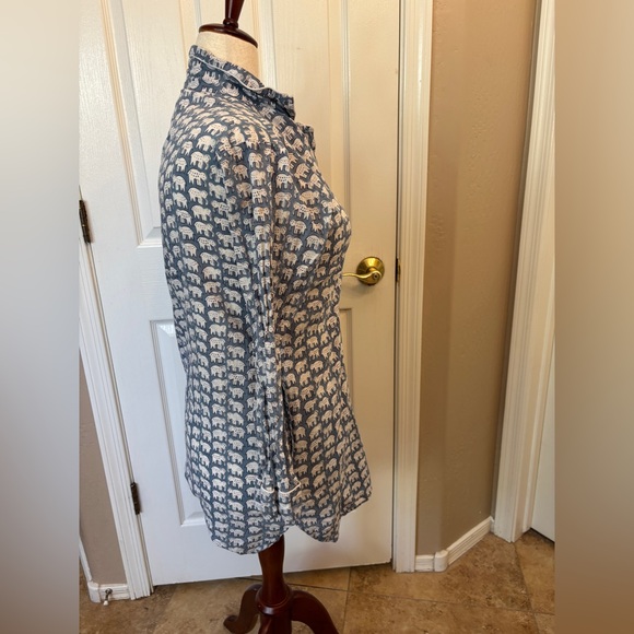 Pax Philomenia Blue Éléphant Nightgown in Women’s Small 100% Cotton Voile - Picture 4 of 10